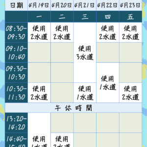 四五月份水道調整